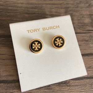 NWT Tory Burch Logo Stud Earrings